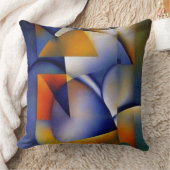 モダン抽象芸術水色ブルーピンク クッション (ブランケット)