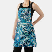 モダン抽象芸術水色ブルー絞り染めパターン エプロン (インサイチュ)