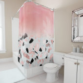 モダン抽象芸術水色及び大理石デザイン シャワーカーテン (インサイチュ)