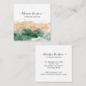 モダン抽象芸術水色 スクエア名刺 (正面/裏面)