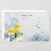 モダン抽象芸術水色 便箋 (正面/裏面)