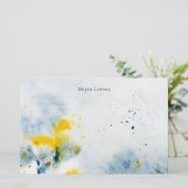 モダン抽象芸術水色 便箋 (スタンド正面)