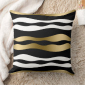 モダン抽象芸術波状ストライプパターン クッション (ブランケット)