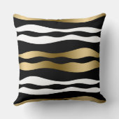 モダン抽象芸術波状ストライプパターン クッション (裏面)