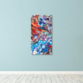 モダン抽象芸術流体アクリル – カラフル キャンバスプリント (インサイチュ (ウッドフロア))