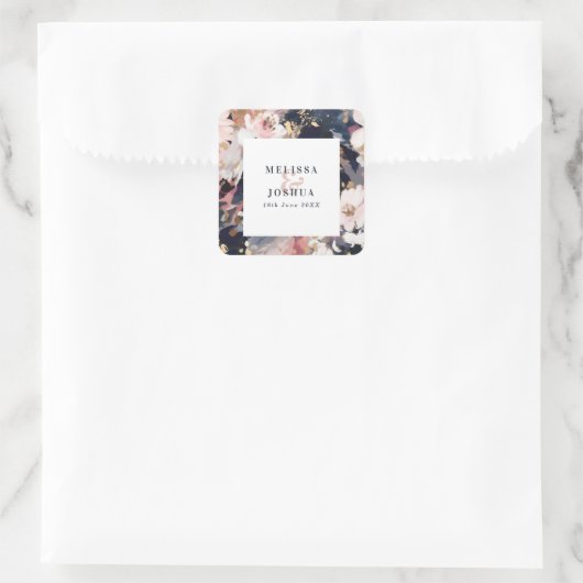 モダン抽象芸術海軍と赤面結婚ズ スクエアシール (バッグ)