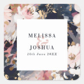 モダン抽象芸術海軍と赤面結婚ズ スクエアシール (正面)