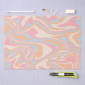 モダン抽象芸術液体の渦巻きピーチうねり 薄葉紙 (クラフト)