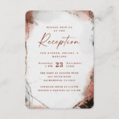 モダン抽象芸術焼けオレンジ色のウェディングレセプション エンクロージャーカード (正面)