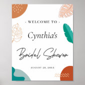 モダン抽象芸術熱帯ブライダルシャワー歓迎 ポスター (正面)