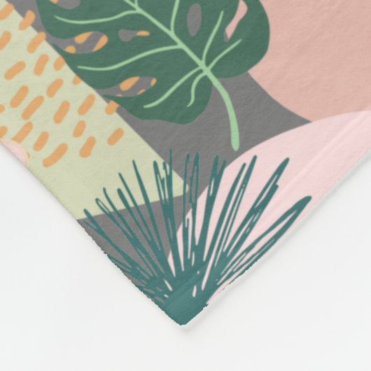 モダン抽象芸術熱帯模様 フリースブランケット (角)