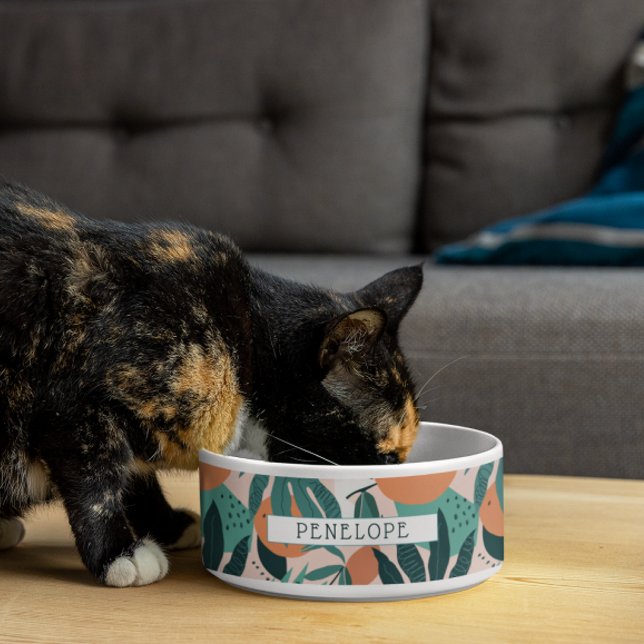 モダン抽象芸術熱帯模様 |モノグラム ボウル (クリエイターアップロード済み)