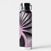 モダン抽象芸術熱狂するフラクタルアートパターン ウォーターボトル (背面)