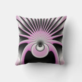 モダン抽象芸術熱狂するフラクタルアートパターン クッション (裏面)