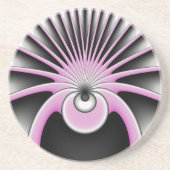 モダン抽象芸術熱狂するフラクタルアートパターン コースター (正面)