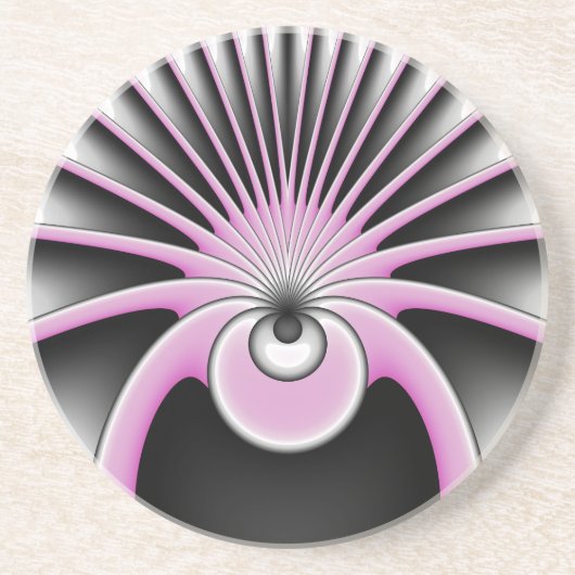 モダン抽象芸術熱狂するフラクタルアートパターン コースター (正面)