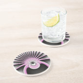 モダン抽象芸術熱狂するフラクタルアートパターン コースター (側面)