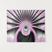 モダン抽象芸術熱狂するフラクタルアートパターン タペストリー (正面(横))