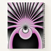 モダン抽象芸術熱狂するフラクタルアートパターン ノートブック (裏面)