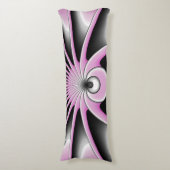 モダン抽象芸術熱狂するフラクタルアートパターン ボディピロー (正面縦)