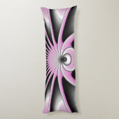 モダン抽象芸術熱狂するフラクタルアートパターン ボディピロー (裏面 (縦))