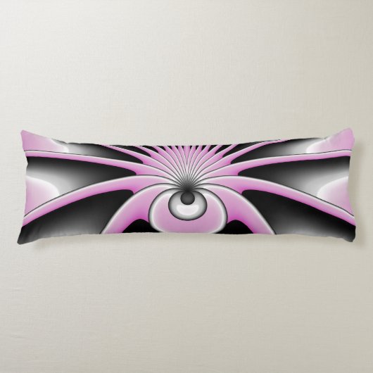 モダン抽象芸術熱狂するフラクタルアートパターン ボディピロー (正面)