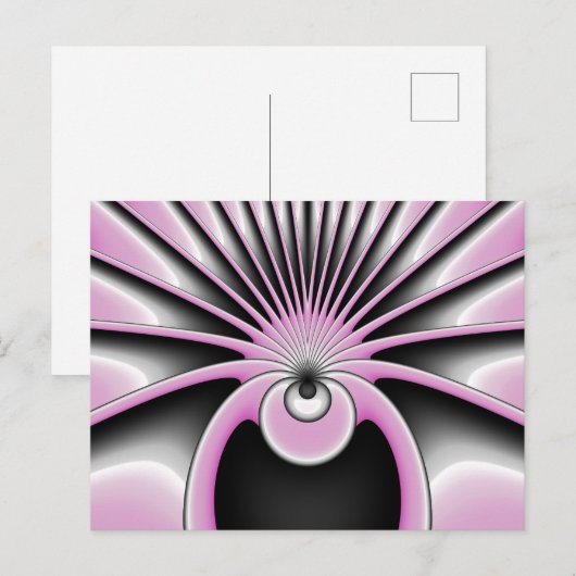 モダン抽象芸術熱狂するフラクタルアートパターン ポストカード (正面/裏面)