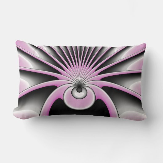 モダン抽象芸術熱狂するフラクタルアートパターン ランバークッション (正面)