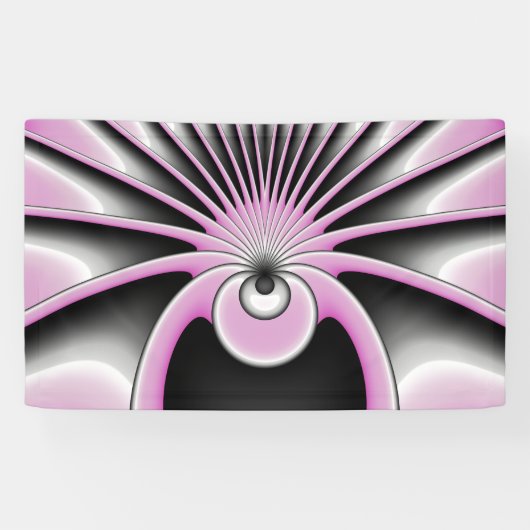 モダン抽象芸術熱狂するフラクタルアートパターン 横断幕 (横)