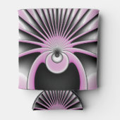 モダン抽象芸術熱狂するフラクタルアートパターン 缶クーラー (正面)