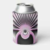モダン抽象芸術熱狂するフラクタルアートパターン 缶クーラー (缶裏面)