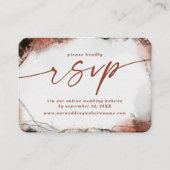 モダン抽象芸術燃えたオ結婚レンジのウェブサイトRSVP エンクロージャーカード (正面)