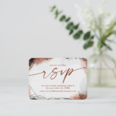 モダン抽象芸術燃えたオ結婚レンジのウェブサイトRSVP エンクロージャーカード (スタンド正面)