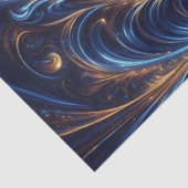 モダン抽象芸術王室の宇宙ブルーと金ゴールド渦巻き 薄葉紙 (詳細)