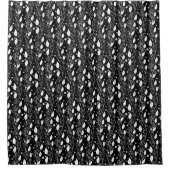 モダン抽象芸術白黒インクイラストレーション シャワーカーテン (正面)