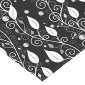 モダン抽象芸術白黒インクイラストレーション ショートテーブルランナー (コーナー)