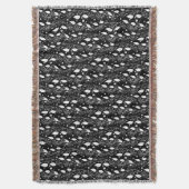 モダン抽象芸術白黒インクイラストレーション スローブランケット (正面縦)