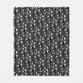 モダン抽象芸術白黒インクイラストレーション フリースブランケット (正面)