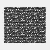 モダン抽象芸術白黒インクイラストレーション フリースブランケット (正面(横))