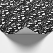 モダン抽象芸術白黒インクイラストレーション ラッピングペーパー (角)