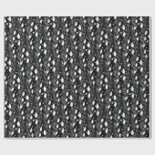 モダン抽象芸術白黒インクイラストレーション ラッピングペーパー (フラット)