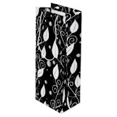 モダン抽象芸術白黒インクイラストレーション ワインギフトバッグ (正面アングル)