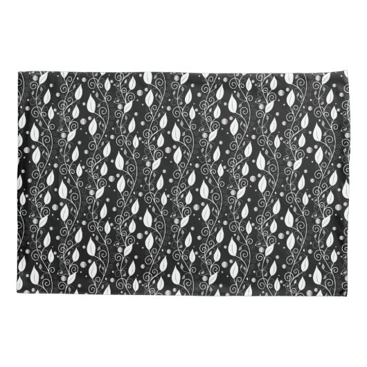 モダン抽象芸術白黒インクイラストレーション 枕カバー (裏面)