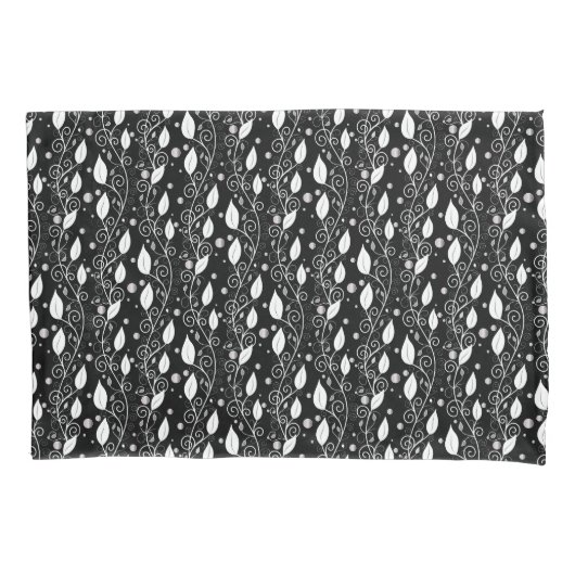 モダン抽象芸術白黒インクイラストレーション 枕カバー (正面)