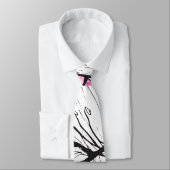 モダン抽象芸術白黒フローラピンクの水色 ネクタイ (タイ)