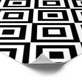 モダン抽象芸術白黒幾何学模様 ポスター (角)