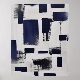 モダン抽象芸術白黒直系型枠ポスター ポスター