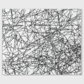 モダン抽象芸術白黒芸術的パターン ラッピングペーパー (フラット)