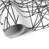 モダン抽象芸術白黒芸術的パターン ラッピングペーパー (ロールコーナー)