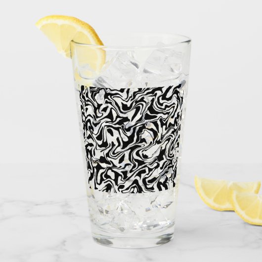 モダン抽象芸術白黒芸術的 タンブラーグラス (アイス正面)